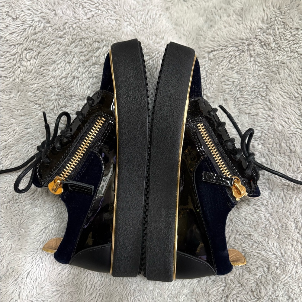 Giuseppe Zanotti Black Sneakers with Gold Details - Picture 4 of 14